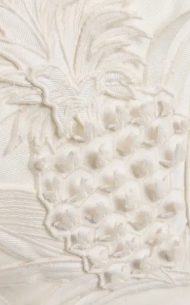 Oscar de la Renta Pineapple-Embroidered Denim Mini Dress | Thumbnail 7