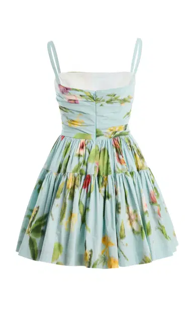 Oscar de la Renta Floral Stretch Cotton-Poplin Mini Dress | Thumbnail 6