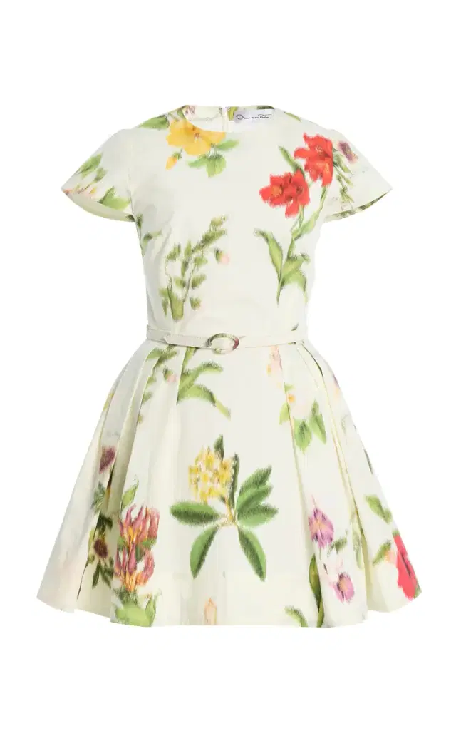 Floral-Printed Stretch Cotton-Poplin Mini Dress