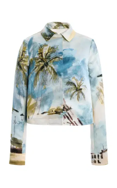 Oscar de la Renta Printed Satin Jacket | Thumbnail 7 Oscar de la Renta Printed Satin Jacket | Thumbnail 7