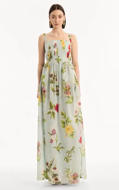Oscar de la Renta Floral Cotton-Voile Maxi Dress | Thumbnail 2