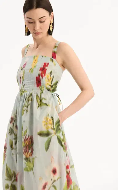 Oscar de la Renta Floral Cotton-Voile Maxi Dress | Thumbnail 3