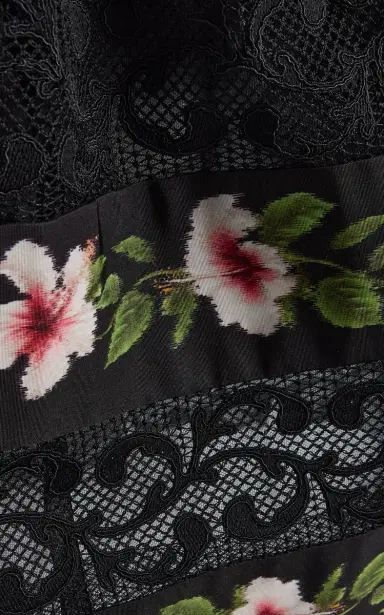 Oscar de la Renta Hibiscus-Striped Faille Mini Dress | Thumbnail 7