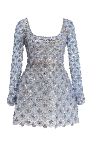 Oscar de la Renta Embellished Mini Cocktail Dress | Thumbnail 4