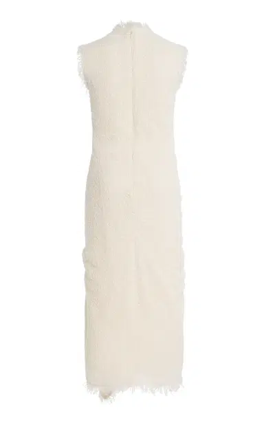 Oscar de la Renta Draped Bouclé Midi Dress | Thumbnail 5