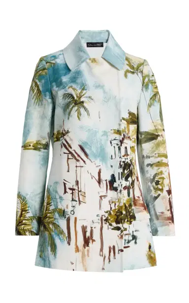 Oscar de la Renta Printed Cotton Jacket | Thumbnail 2 Oscar de la Renta Printed Cotton Jacket | Thumbnail 2
