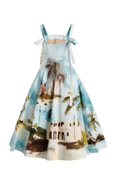 Oscar de la Renta Printed Stretch Cotton-Poplin Midi Dress | Thumbnail 5 Oscar de la Renta Printed Stretch Cotton-Poplin Midi Dress | Thumbnail 5