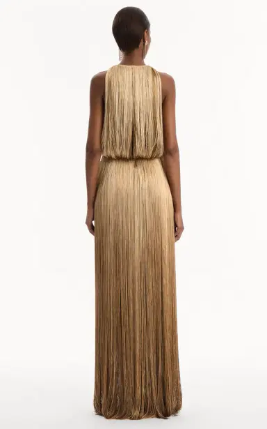 Oscar de la Renta Fringed Silk Gown | Thumbnail 5