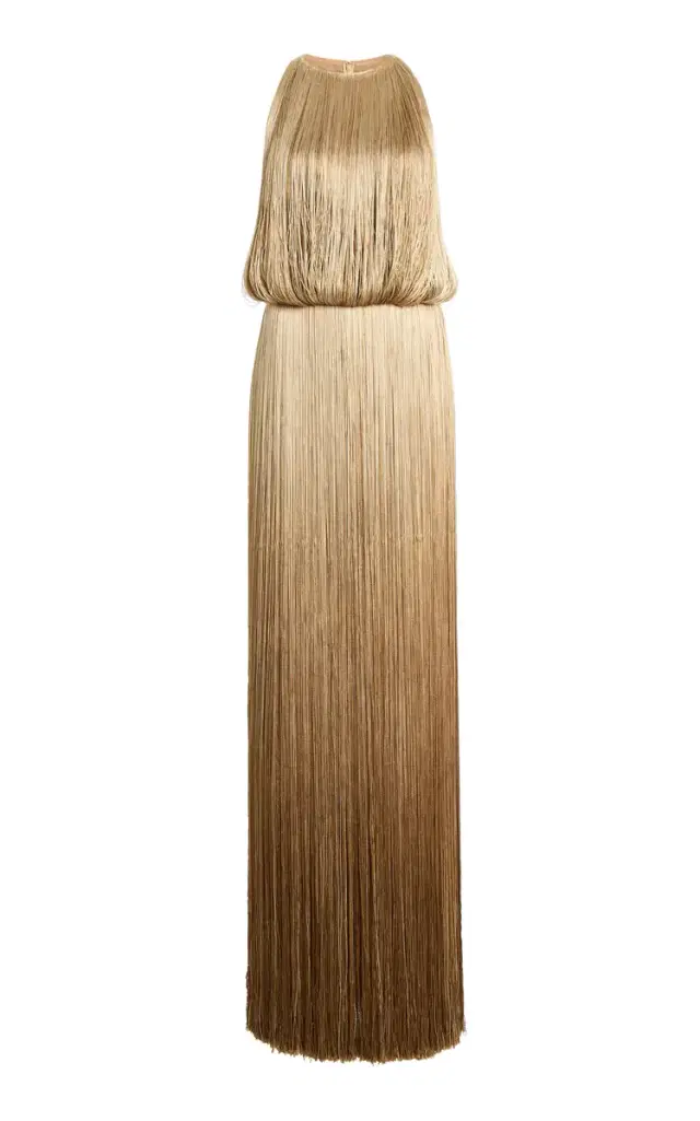Fringed Silk Gown