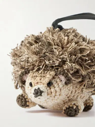 JW Anderson Hedgehog Crocheted Cotton And Leather Bag Charm | Thumbnail 3
