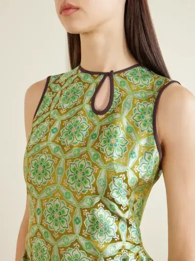 Christopher Esber Palmira Ruched Cutout Floral Brocade Mini Dress | Thumbnail 4