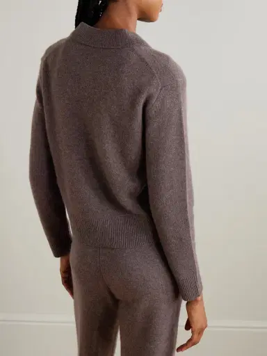 Sporty & Rich Src Embroidered Cashmere And Wool-blend Polo Sweater | Thumbnail 3 Sporty & Rich Src Embroidered Cashmere And Wool-blend Polo Sweater | Thumbnail 3