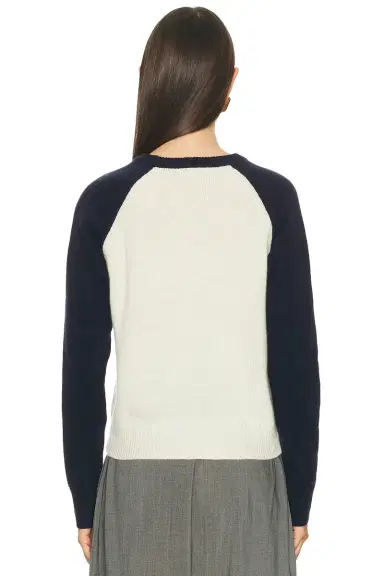 Sporty & Rich Syracuse Cashmere Baseball Sweater | Thumbnail 3