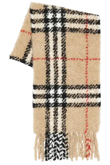 Burberry Giant Check Boucle Scarf | Thumbnail 1 Burberry Giant Check Boucle Scarf | Thumbnail 1