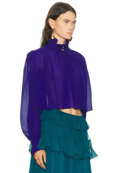 Chloe Silk Long Sleeve Top | Thumbnail 2