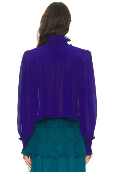 Chloe Silk Long Sleeve Top | Thumbnail 3