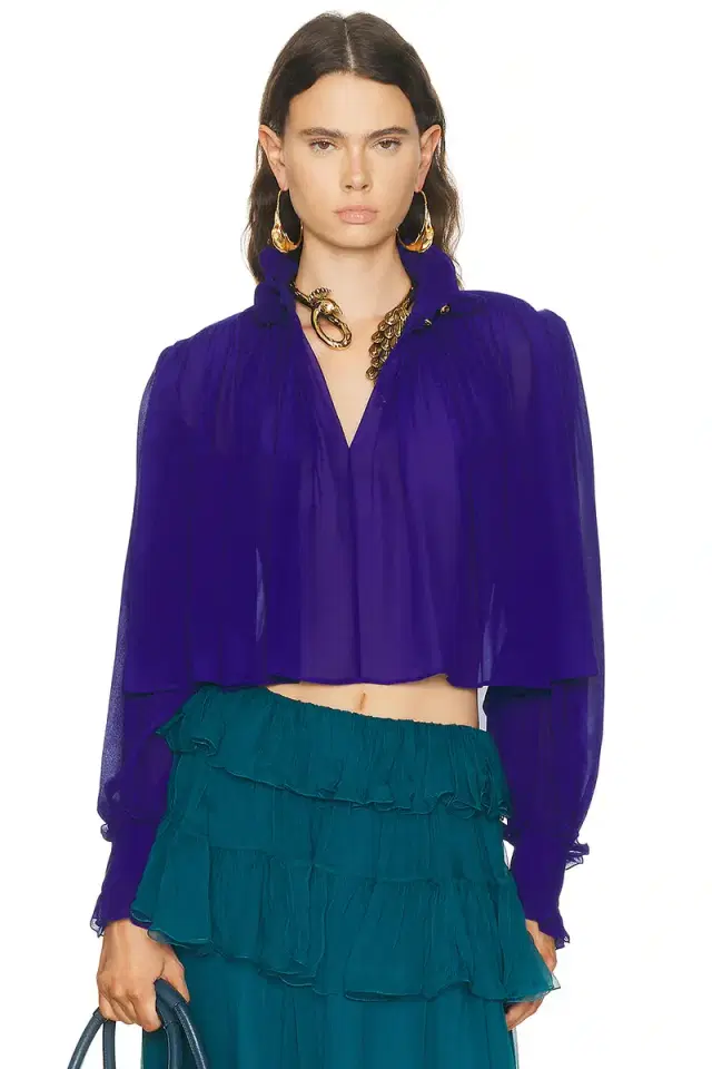 Chloe Silk Long Sleeve Top