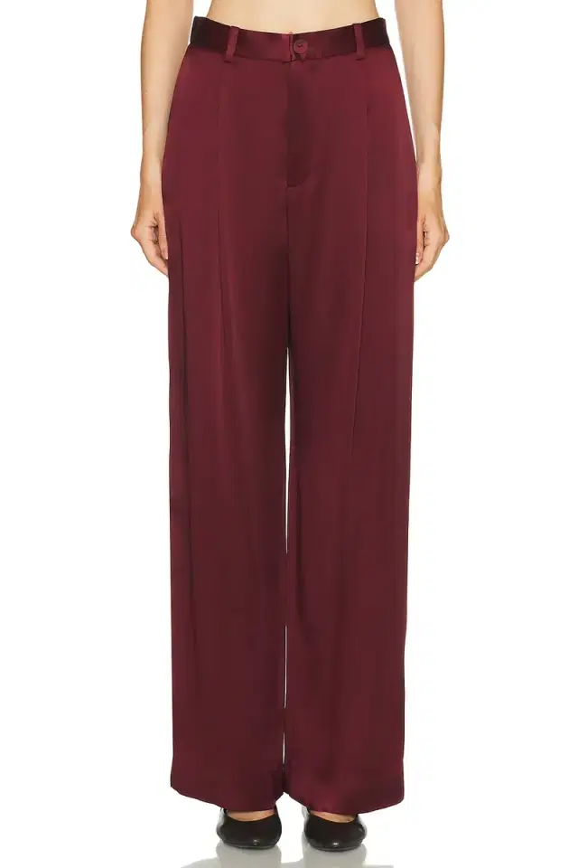 LaPointe Satin Relaxed Pleat Pant