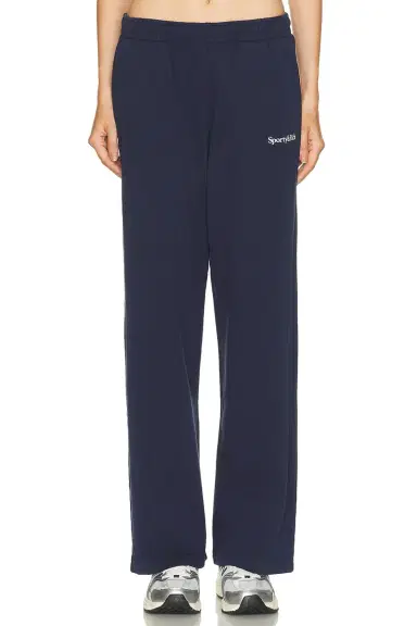Sporty & Rich Serif Logo Wide Sweatpant | Thumbnail 1 Sporty & Rich Serif Logo Wide Sweatpant | Thumbnail 1
