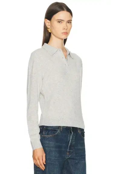 RENGGLI Cashmere Long Sleeve Polo | Thumbnail 2