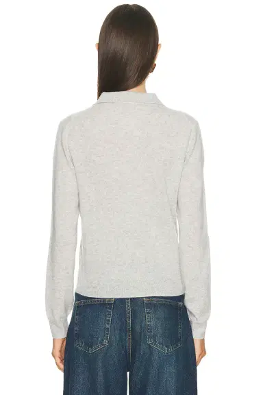 RENGGLI Cashmere Long Sleeve Polo | Thumbnail 3