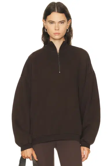 Skims Boyfriend Fleece Slouchy Turtleneck Pullover Sweatshirt | Thumbnail 1