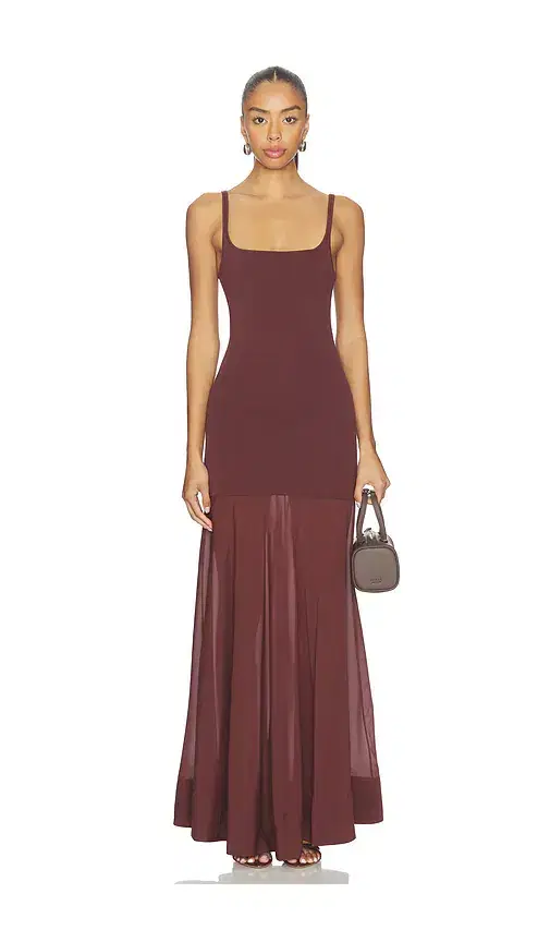 Sheer Silk Circle Hem Dress