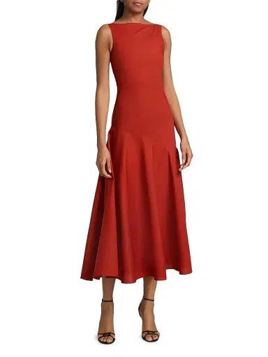 Adam Lippes Women's Ren Bias Cotton Midi-Dress | Thumbnail 3 Adam Lippes Women's Ren Bias Cotton Midi-Dress | Thumbnail 3