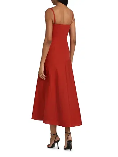 Adam Lippes Women's Ren Bias Cotton Midi-Dress | Thumbnail 5 Adam Lippes Women's Ren Bias Cotton Midi-Dress | Thumbnail 5