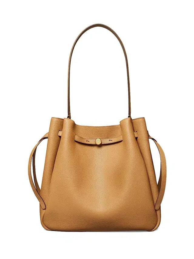 Tory Burch Women's Mini Romy Leather Bucket Bag - Tiramisu