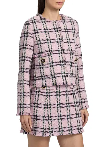 Cara Cara Women's Waylin Plaid Jacket - Pink Green Boucle Plaid - Size XL | Thumbnail 4 Cara Cara Women's Waylin Plaid Jacket - Pink Green Boucle Plaid - Size XL | Thumbnail 4