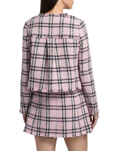 Cara Cara Women's Waylin Plaid Jacket - Pink Green Boucle Plaid - Size XL | Thumbnail 5 Cara Cara Women's Waylin Plaid Jacket - Pink Green Boucle Plaid - Size XL | Thumbnail 5