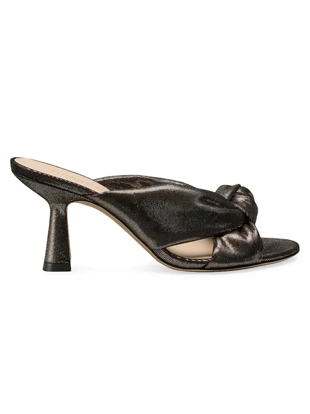 Stuart Weitzman Women's Soplaya 75MM Dotted Leather Slip-On Sandals - Platino