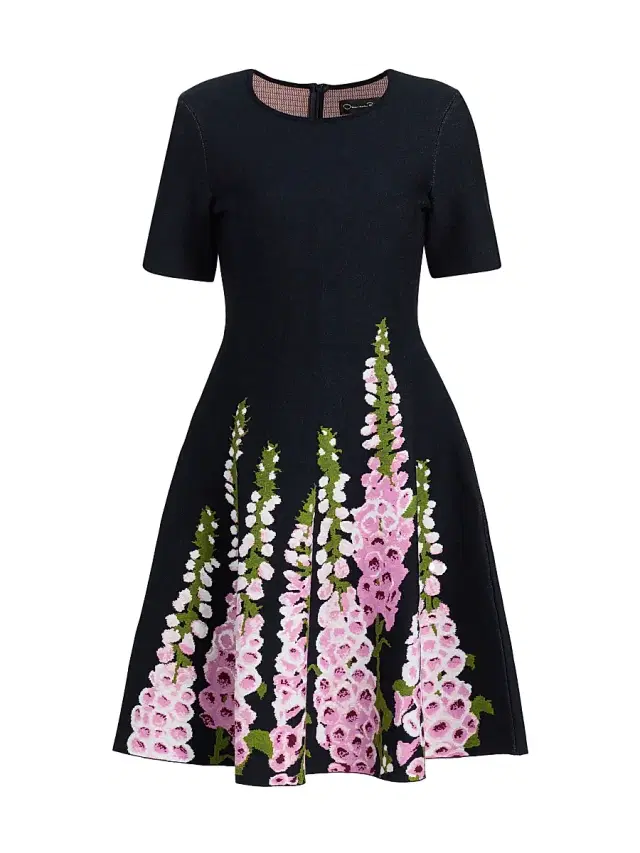 Oscar de la Renta Women's Allium-Print Jacquard Minidress - Navy