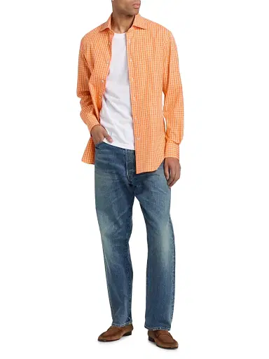 Kiton Men's Check Cotton Shirt | Thumbnail 2
