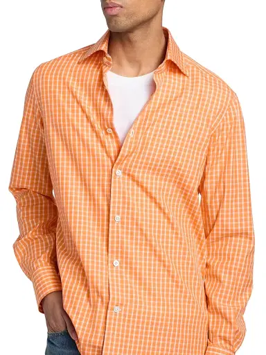 Kiton Men's Check Cotton Shirt | Thumbnail 6