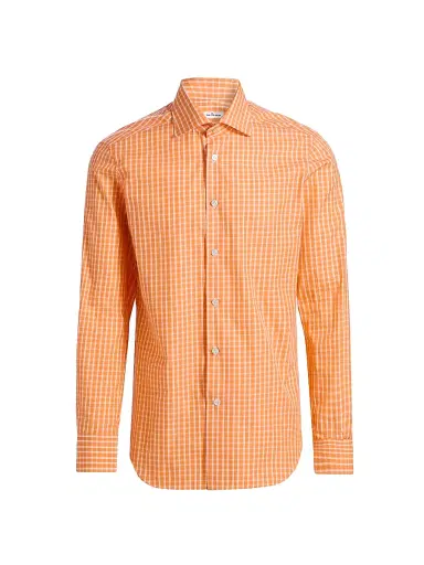 Kiton Men's Check Cotton Shirt | Thumbnail 1