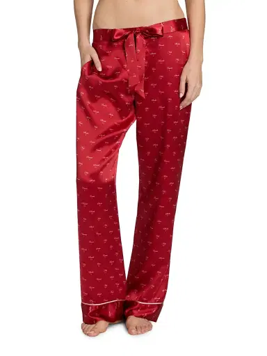 Kiki de Montparnasse Women's Kiss Print Silk Pajama Pants | Thumbnail 3 Kiki de Montparnasse Women's Kiss Print Silk Pajama Pants | Thumbnail 3