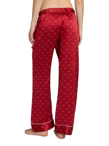 Kiki de Montparnasse Women's Kiss Print Silk Pajama Pants | Thumbnail 4 Kiki de Montparnasse Women's Kiss Print Silk Pajama Pants | Thumbnail 4