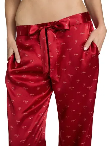 Kiki de Montparnasse Women's Kiss Print Silk Pajama Pants | Thumbnail 5 Kiki de Montparnasse Women's Kiss Print Silk Pajama Pants | Thumbnail 5