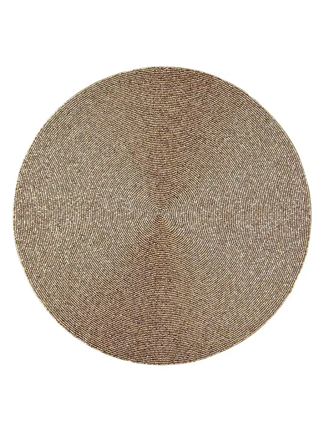 Confetti Beaded Cotton Placemat - Gold