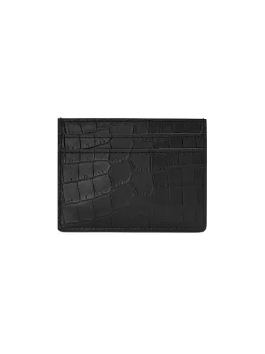 Saint Laurent Men's Tiny Cassandre Card Case in Crocodile-Embossed Matte Leather | Thumbnail 2 Saint Laurent Men's Tiny Cassandre Card Case in Crocodile-Embossed Matte Leather | Thumbnail 2