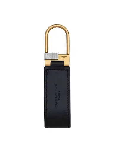 Saint Laurent Men's Tiny Cassandre Keyring in Smooth Leather | Thumbnail 2 Saint Laurent Men's Tiny Cassandre Keyring in Smooth Leather | Thumbnail 2