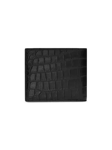 Saint Laurent Men's Tiny Cassandre East-West Wallet in Crocodile-Embossed Matte Leather | Thumbnail 2