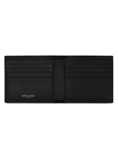 Saint Laurent Men's Tiny Cassandre East-West Wallet in Crocodile-Embossed Matte Leather | Thumbnail 4