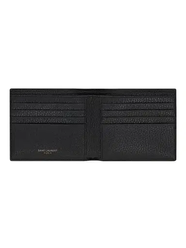 Saint Laurent Men's Tiny Cassandre East-West Wallet in Grained Leather | Thumbnail 2 Saint Laurent Men's Tiny Cassandre East-West Wallet in Grained Leather | Thumbnail 2