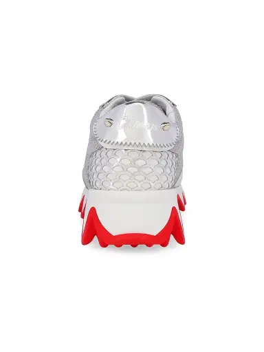 Christian Louboutin Little's Boy's & Boy's Mini Shark Sneakers - Silver 3.5 (Child) | Thumbnail 3