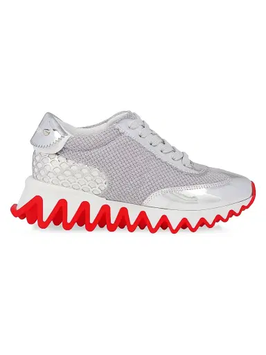 Christian Louboutin Little's Boy's & Boy's Mini Shark Sneakers - Silver 3.5 (Child) | Thumbnail 1