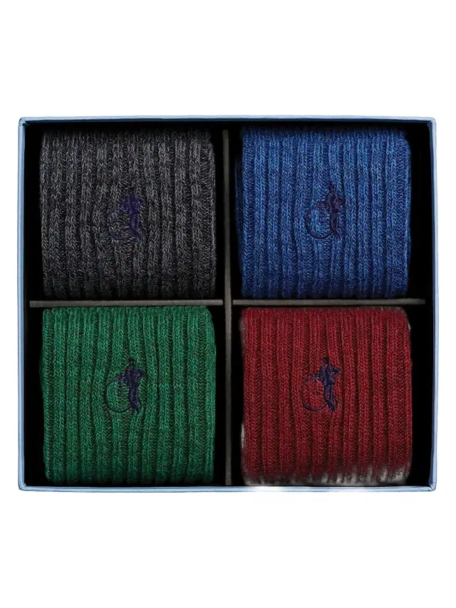 Men's Kew 4-Pack Rib-Knit Mid-Calf Socks