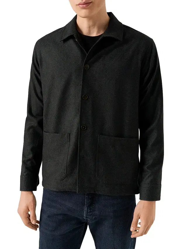 Men's Herringbone Wool-Cashmere Jacket - Dark Green